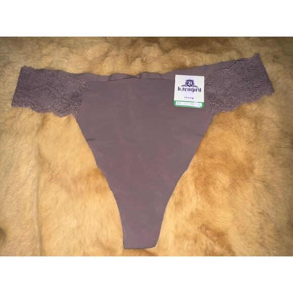 B.tempt'd by Wacoal Women's B.bare Thong, Peppercorn (976267), Size L NWT - Picture 2 of 4